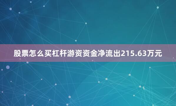 股票怎么买杠杆游资资金净流出215.63万元